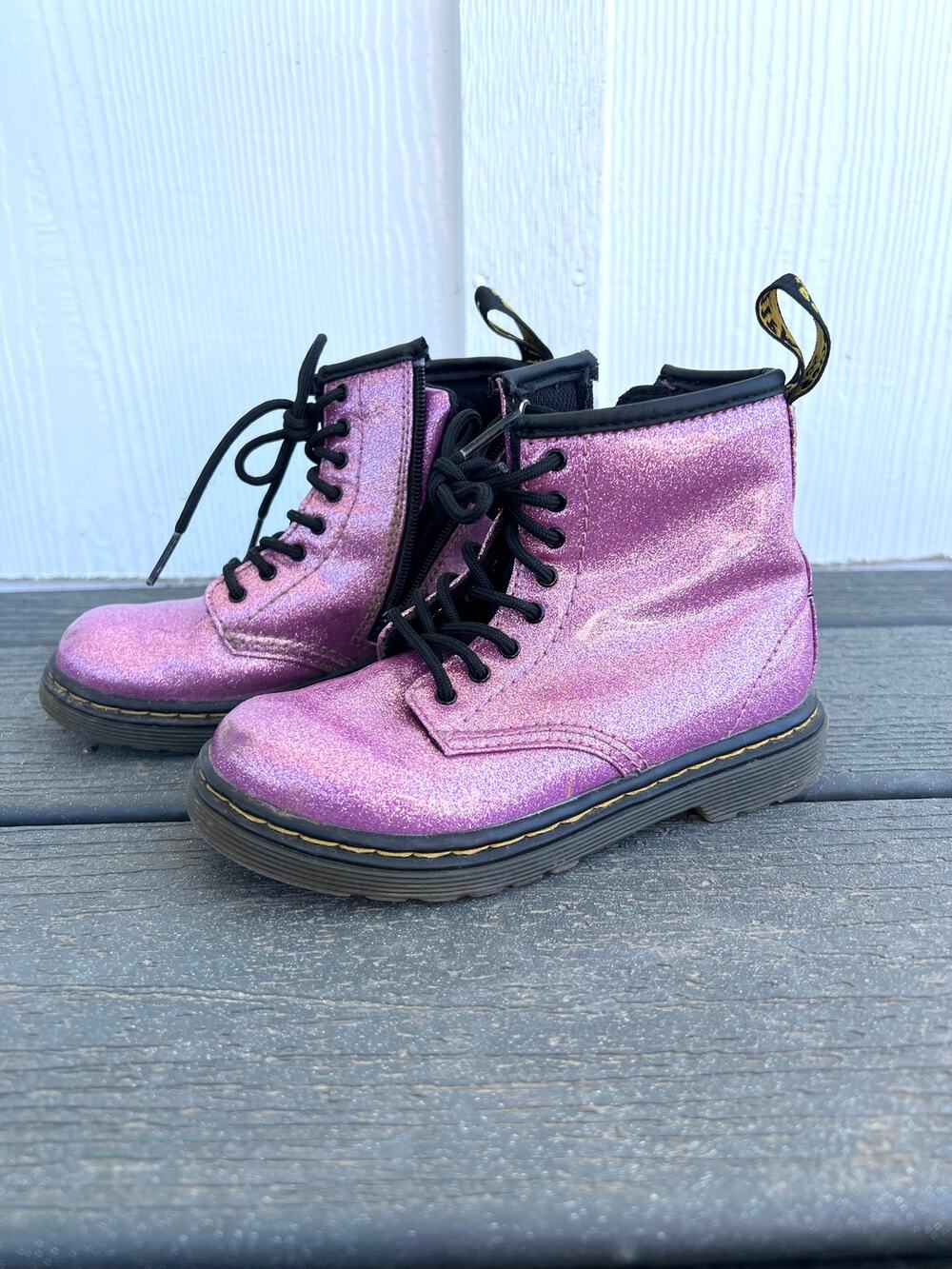 Dr. Martens Glitter Boots Little Girls Size US 10